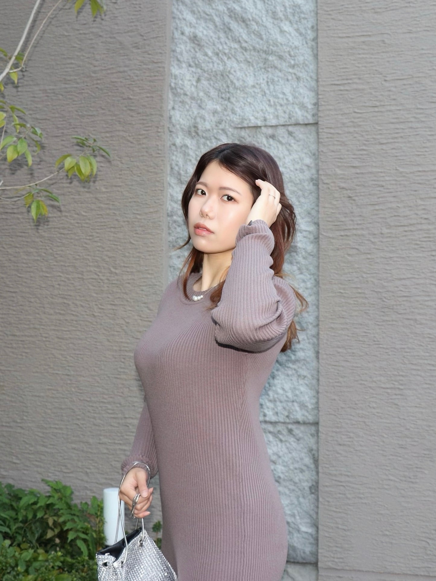 完全予約販売(12/11~17) 2月中旬~発送予定 リブニットワンピース 14,000円(15,400税込み)