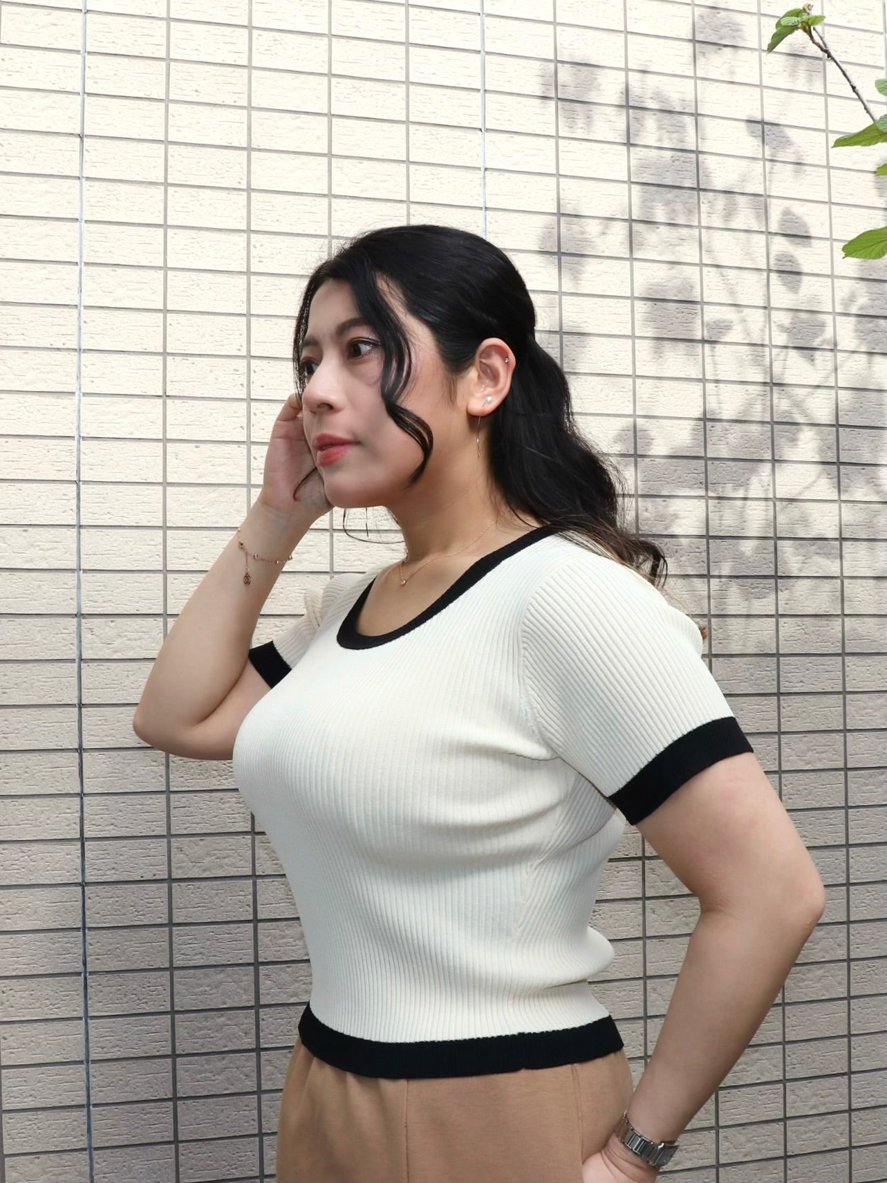 通常販売 3営業日以内に出荷 接触冷感サマーリブニット 6,800円(7,480円税込み)