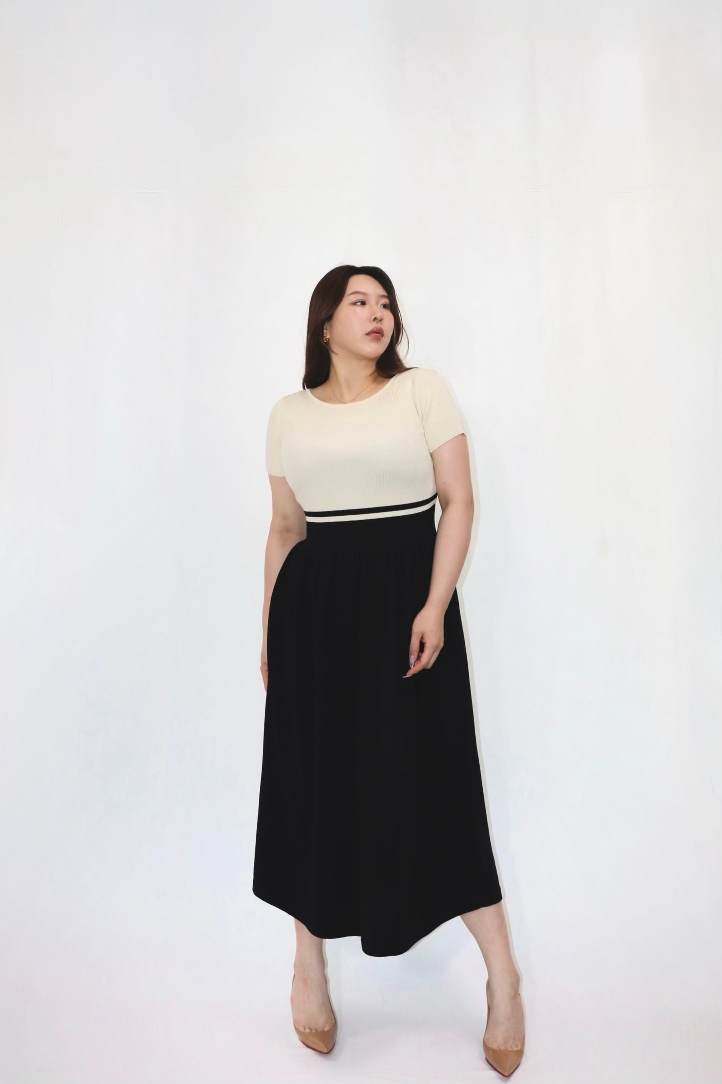 完全予約販売　(6/1~6/7)   7初~7中発送予定　配色ニットワンピース(11,000円税込み)