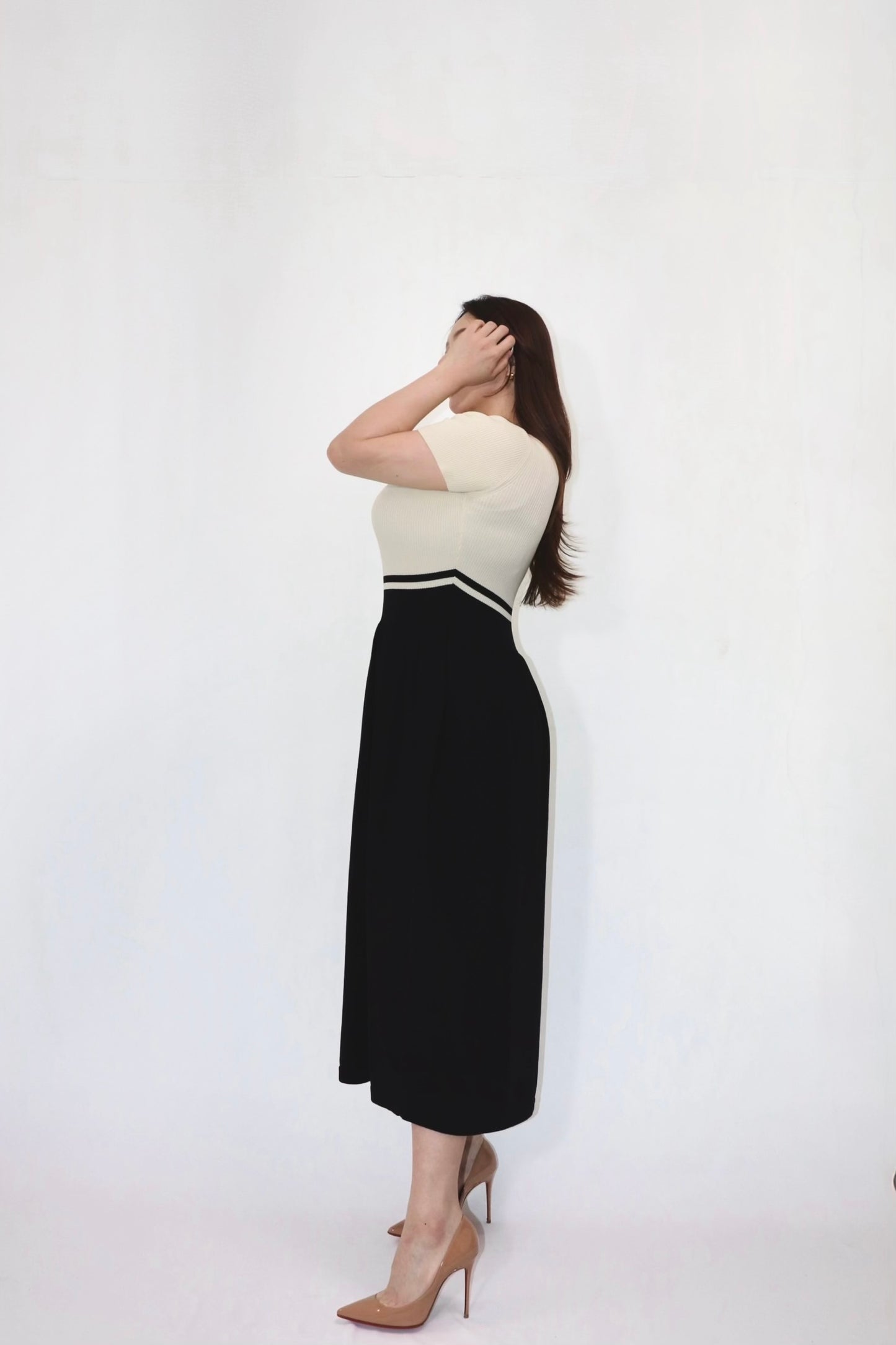 完全予約販売　(6/1~6/7)   7初~7中発送予定　配色ニットワンピース(11,000円税込み)