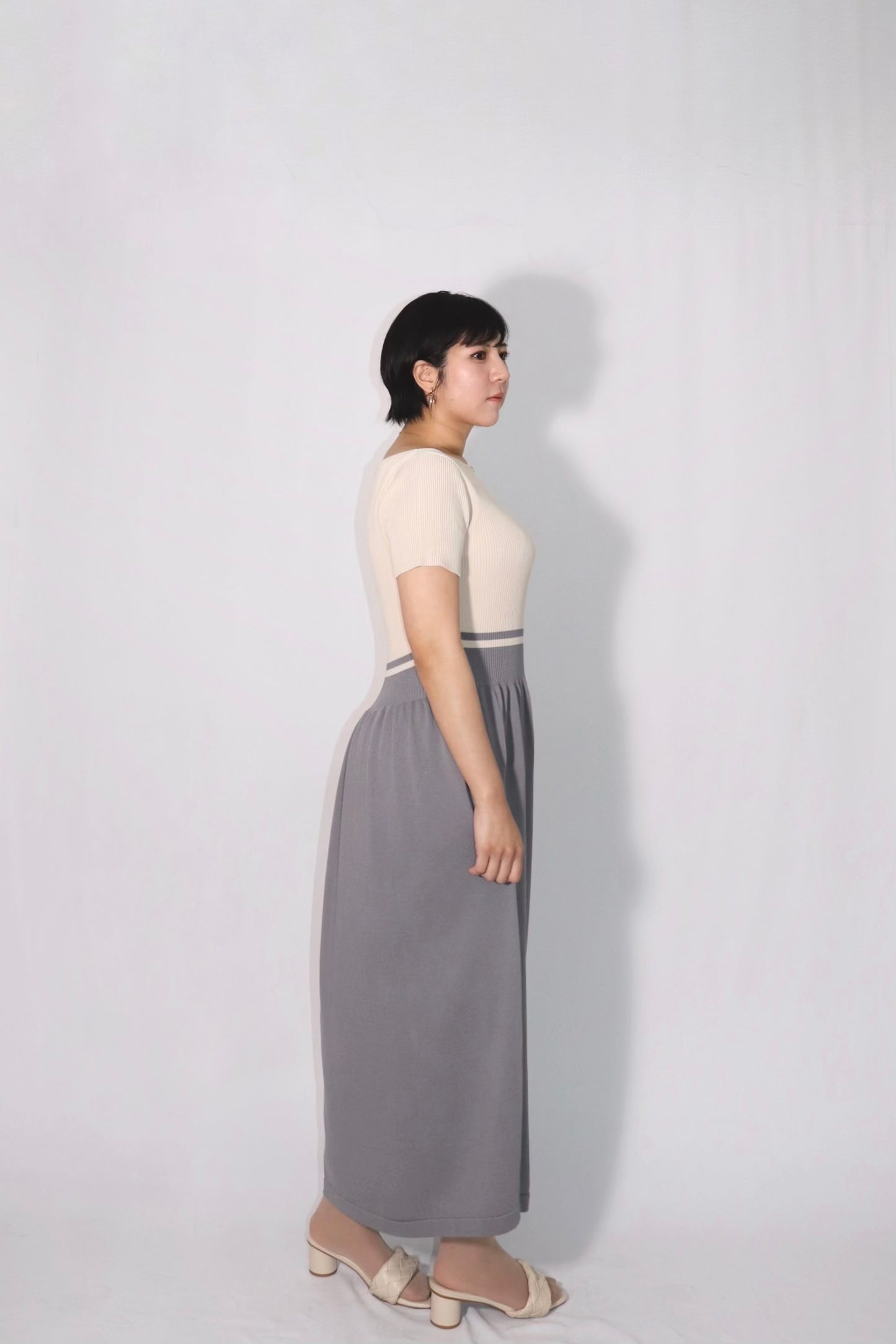 完全予約販売　(6/1~6/7)   7初~7中発送予定　配色ニットワンピース(11,000円税込み)