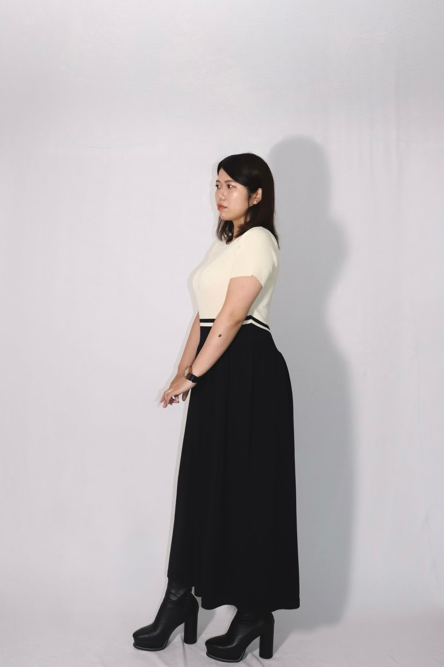 完全予約販売　(6/1~6/7)   7初~7中発送予定　配色ニットワンピース(11,000円税込み)