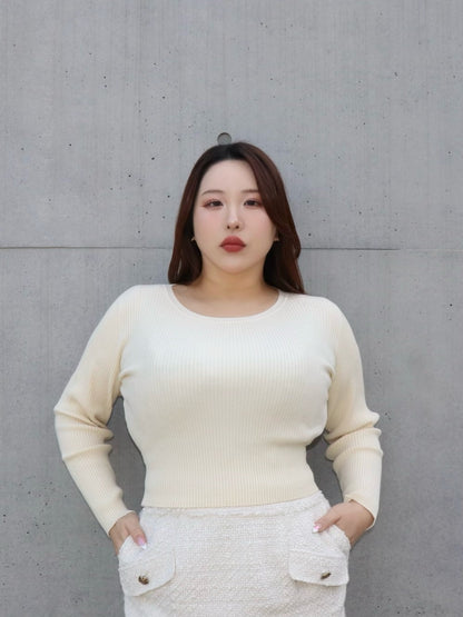 通常販売　4営業日以内に出荷　リブクルーネックニット　7,800円（8,580円税込み)