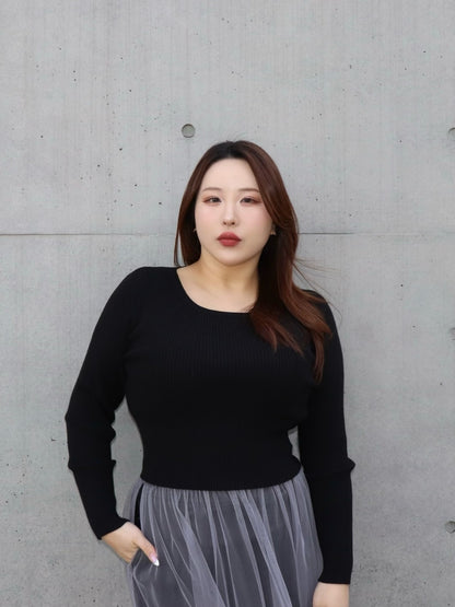 通常販売　4営業日以内に出荷　リブクルーネックニット　7,800円（8,580円税込み)