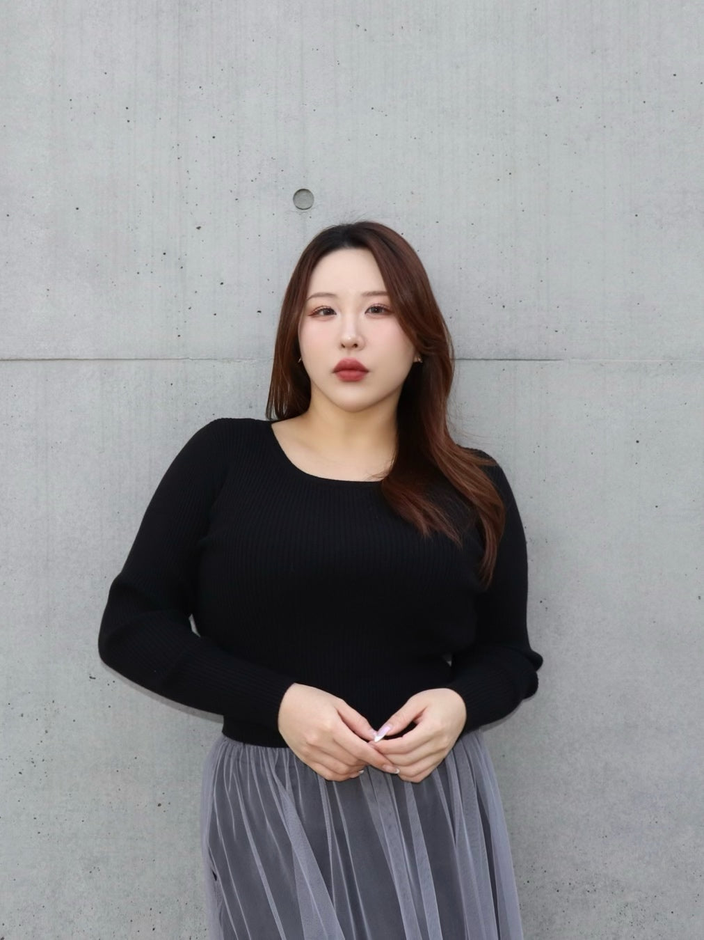 通常販売　4営業日以内に出荷　リブクルーネックニット　7,800円（8,580円税込み)