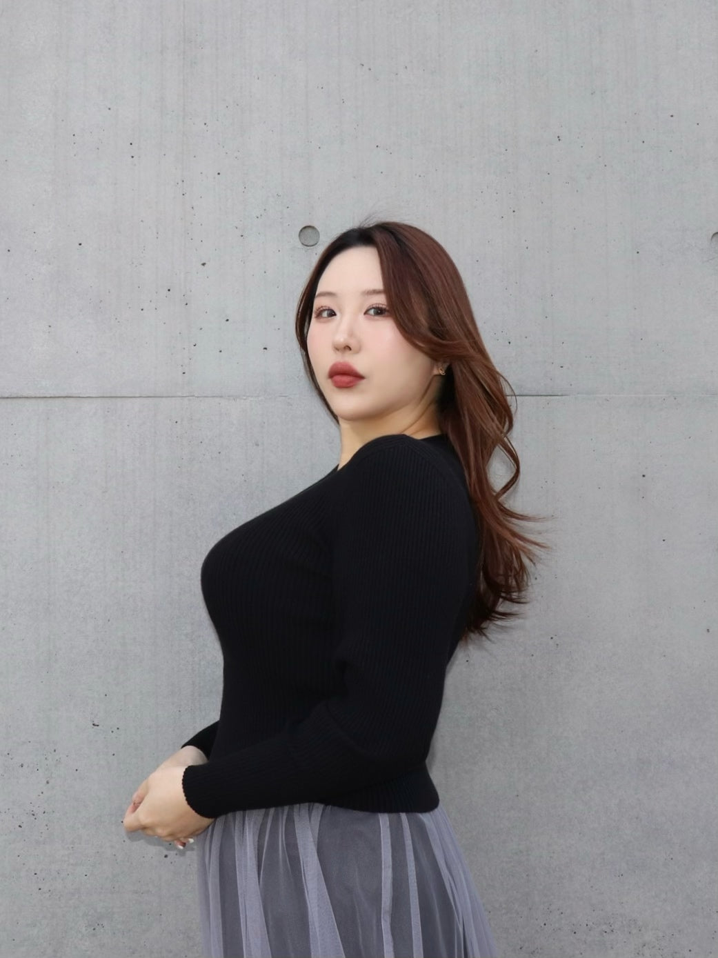 通常販売　4営業日以内に出荷　リブクルーネックニット　7,800円（8,580円税込み)