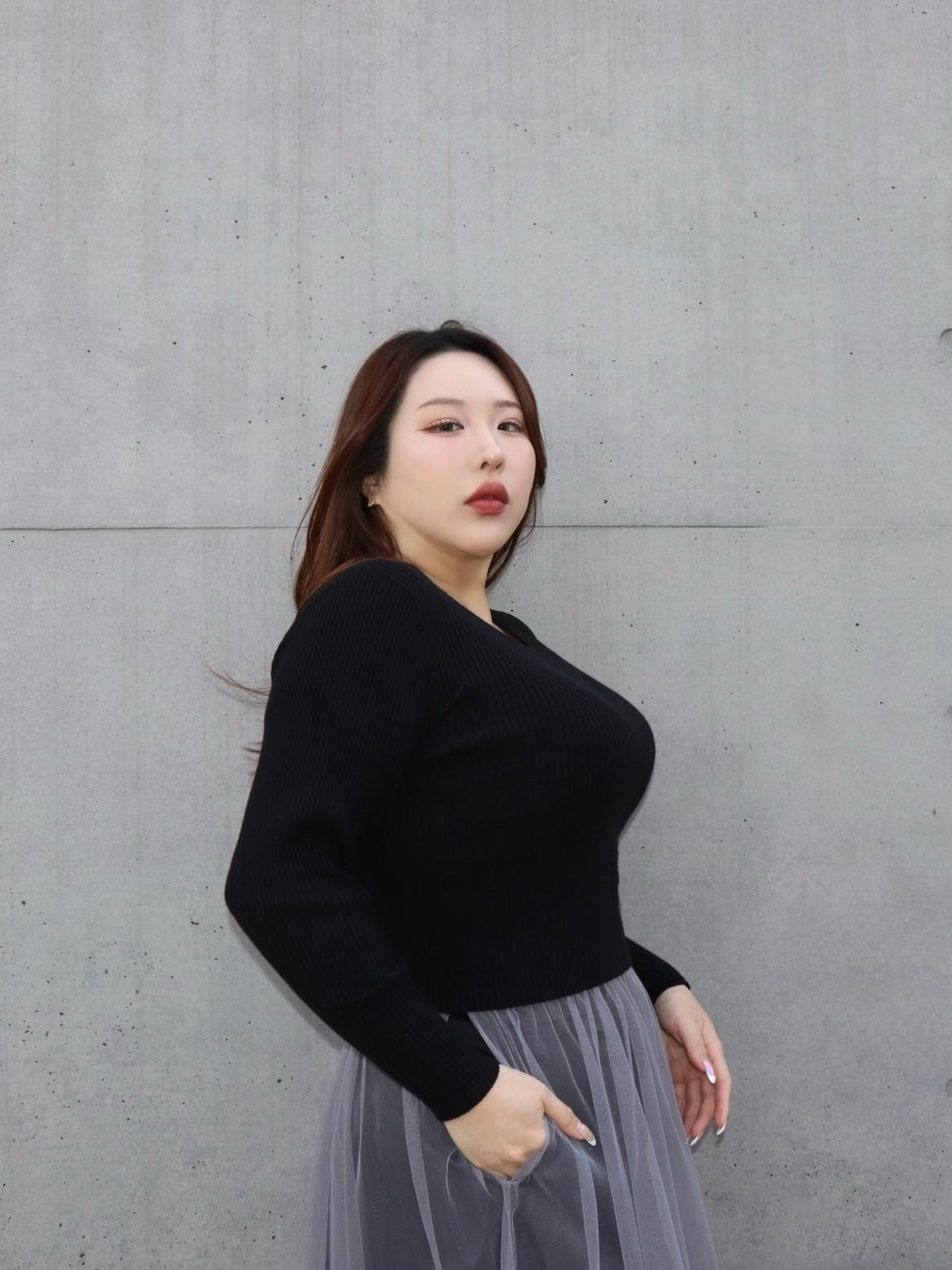 通常販売　4営業日以内に出荷　リブクルーネックニット　7,800円（8,580円税込み)