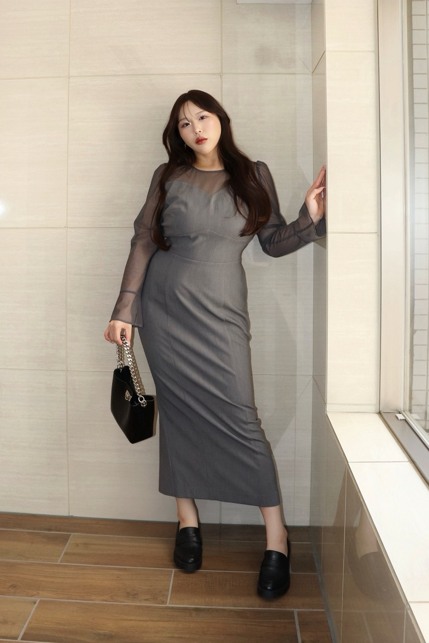 完全予約販売(4/21~4/29)   6中～６末発送予定　デコルテシアーカットソーワンピース　29,000円（319,00税込み）