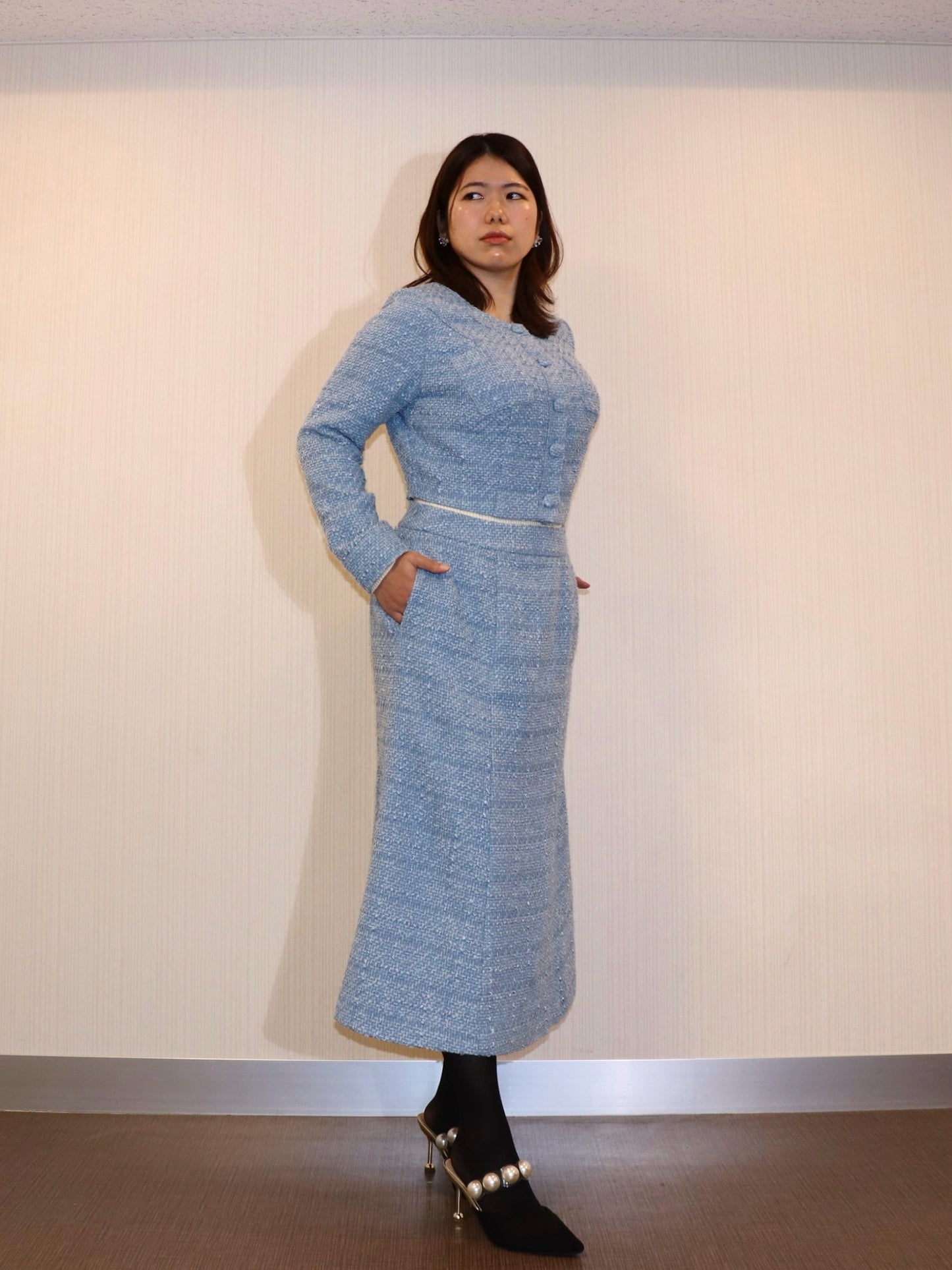 完全予約販売(12/21~28)   2中~2末発送予定　ツイードマーメイドスカート　17,000円（18,700円税込み)