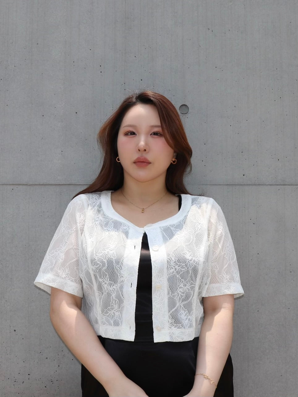 完全予約販売(6/22~6/29)  8初～８中発送予定　レース半袖羽織り　11,000円（12,100)税込み）