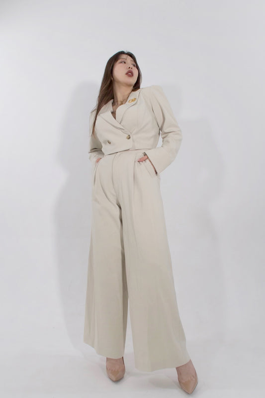 完全予約販売(9/25~10/3)   11初～11中発送予定　イタリア糸使用　センタープレスワイドパンツ　25,000円（27,500税込み）