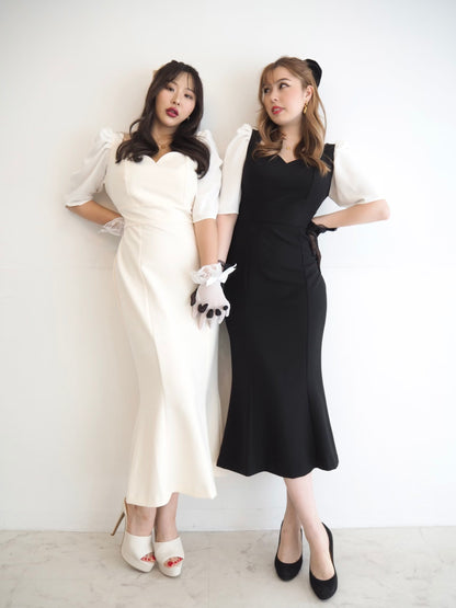 完全予約販売(7/26~8/1)   9末～10初発送予定　パフスリーブマーメイドワンピース　29,800円（32,780税込み）