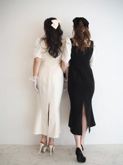 完全予約販売(7/26~8/1)   9末～10初発送予定　パフスリーブマーメイドワンピース　29,800円（32,780税込み）